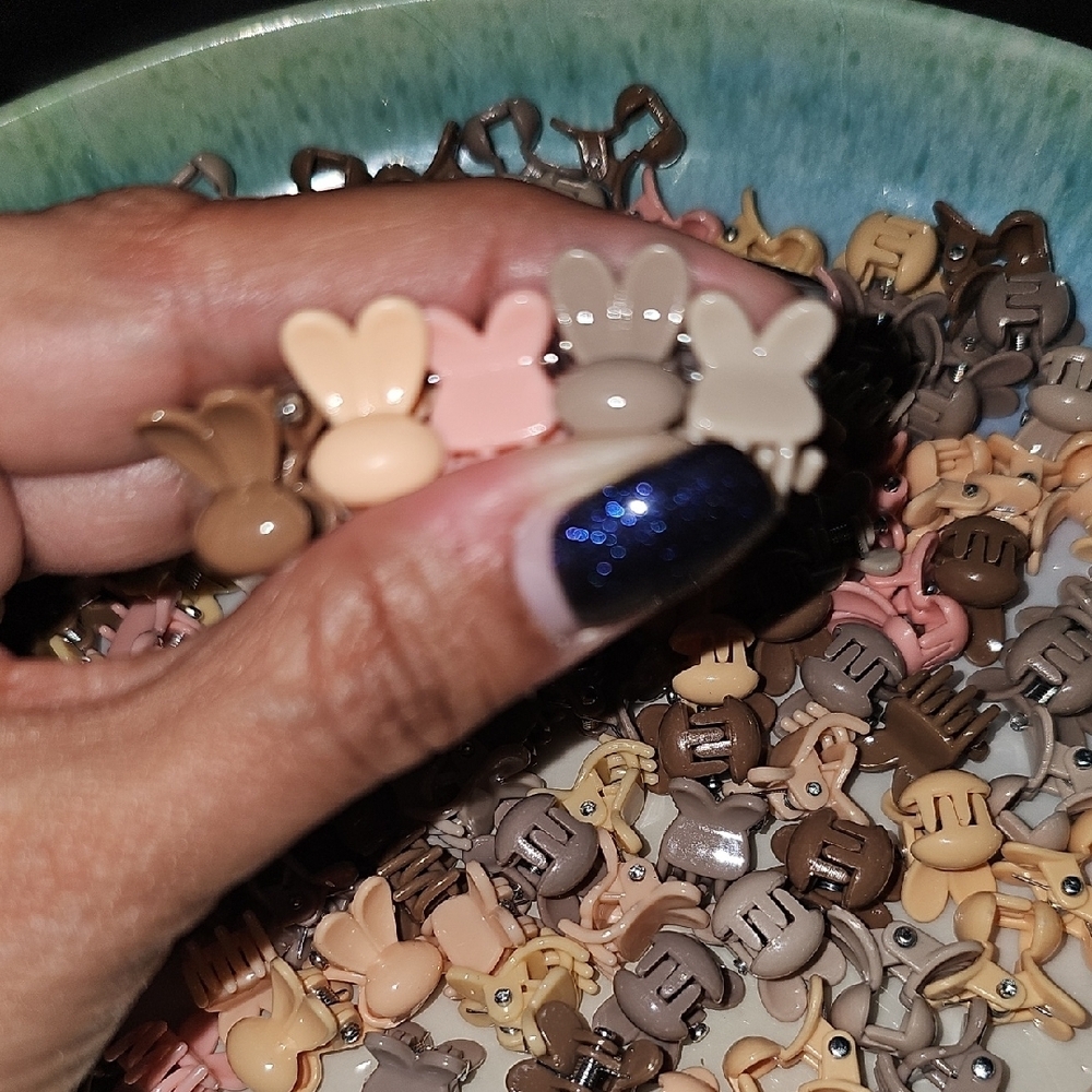 Assorted Mix Of 25 Mini Bunny Hair Clips